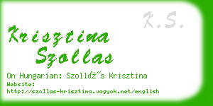 krisztina szollas business card